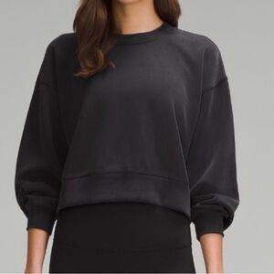 Lululemon Athletica Dark Gray Perfectly Oversized Cropped Crew in Softstream